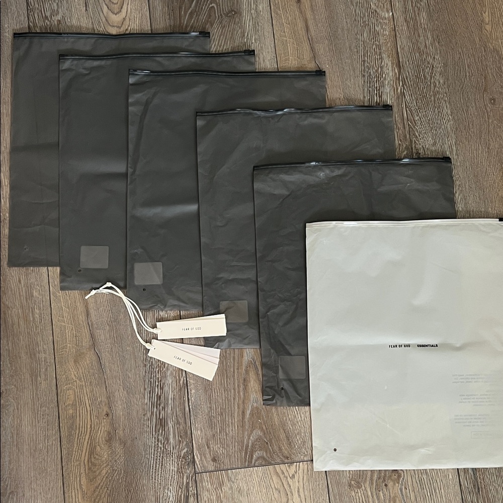 Fear of God Black and Gray Men's Bag Collection zipper bag lot plastic
